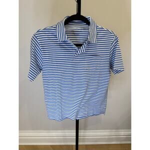 JCrew CrewCut - Boys Light Blue Stripe Polo - L 10-11Y